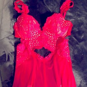 Hot/bright pink Victoria’s Secret corset